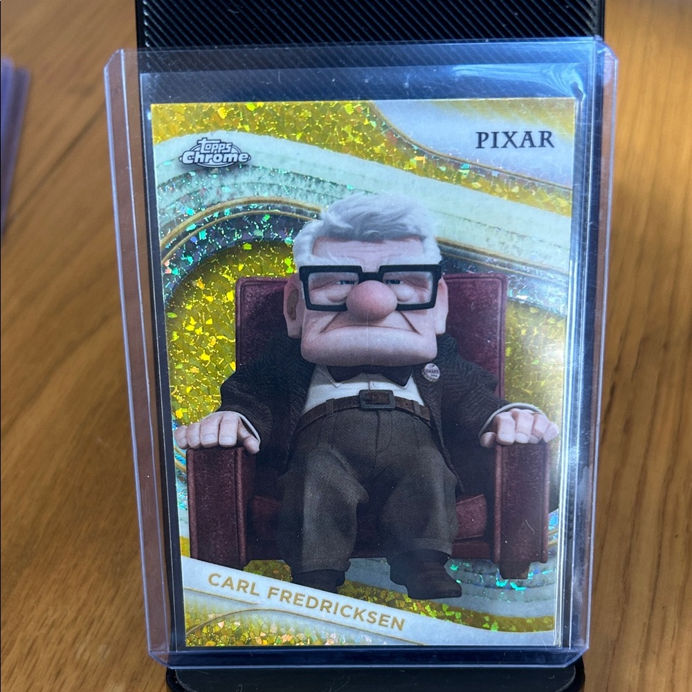 Pixar Disney Topps Chrome Carl Fredricksen Trading Card gold 173